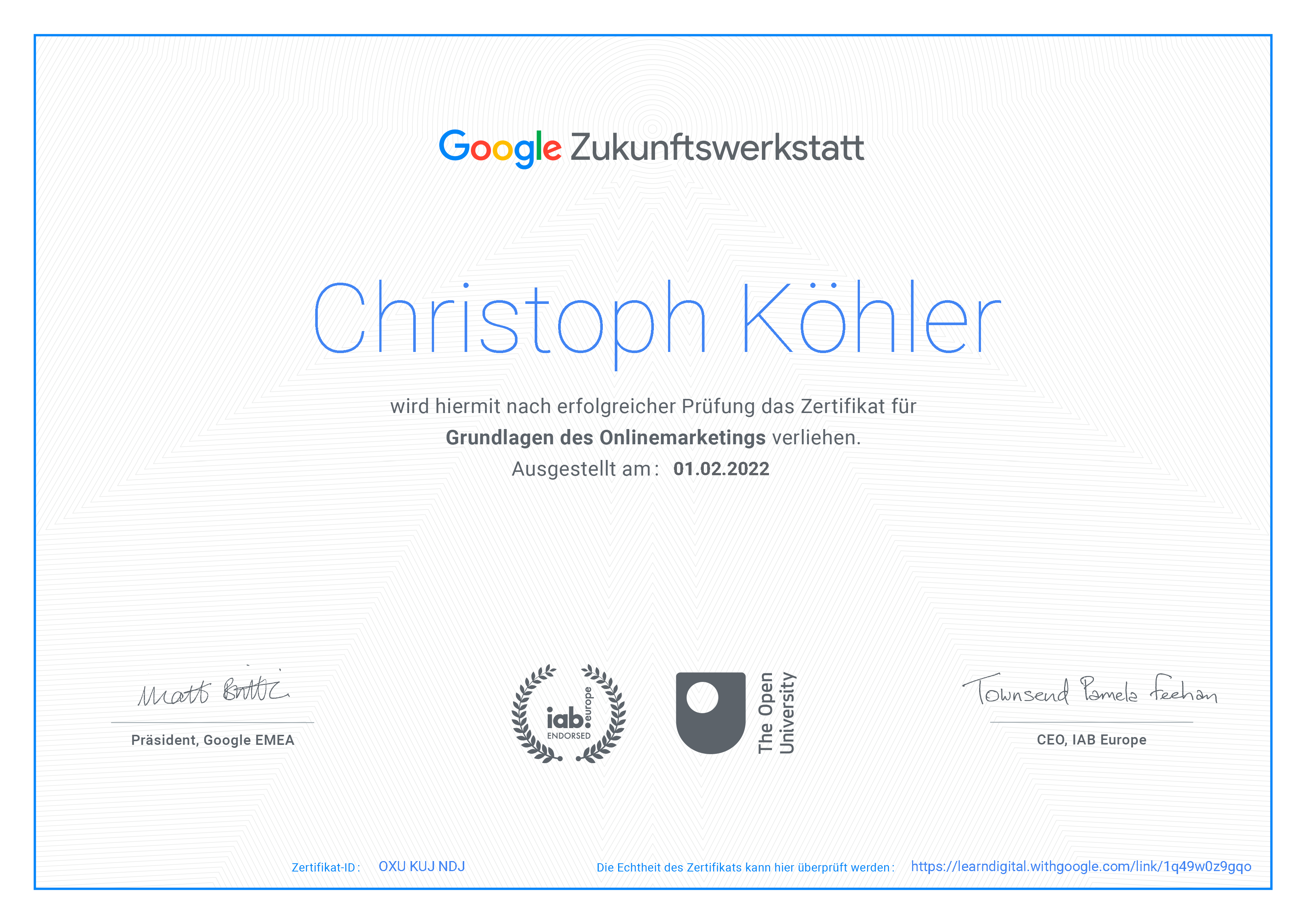 Köhler Design Langerwehe Zertifizierter Google Partner