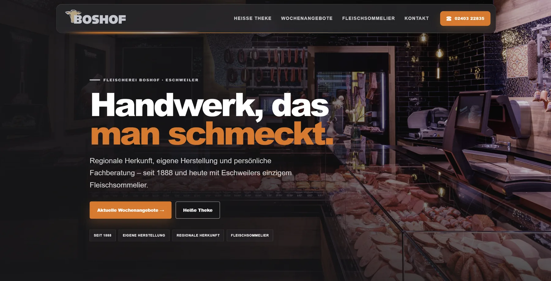 Neuer Webauftritt der Fleischerei Boshof in Eschweiler
